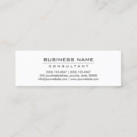 Minimalistisch moderne Amethyst Professional Mini Visitekaartje (Achterkant)