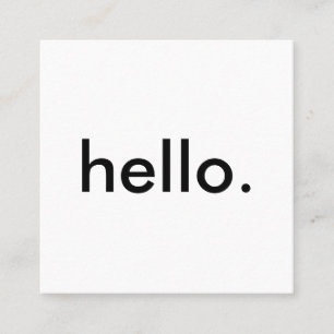 Minimalistisch moderne Hallo Vierkante Visitekaartje