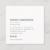 minimalistisch | Moderne typografie Eenvoudig grij Vierkante Visitekaartje (Achterkant)