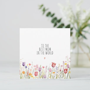 MINIMALISTISCH Moederdagkaart met bloemen Feestdagenkaart