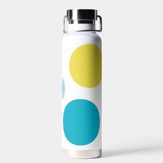 Minimalistisch Monogram Aqua, Roze en Groen-Blauw Waterfles (Achterkant)