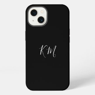 Minimalistisch monogram beginletters zwarte telefo iPhone 13 hoesje