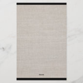 Minimalistisch Monogram Beige Faux Linnen Initiaal Briefpapier (Achterkant)