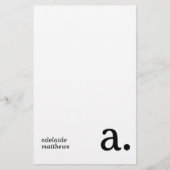 Minimalistisch Monogram Beige Faux Linnen Initiaal Briefpapier (Voorkant)