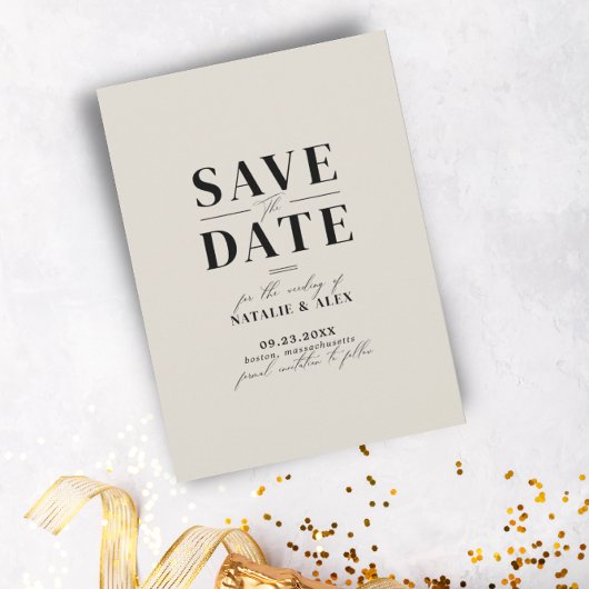Minimalistisch Monogram Beige Taupe Website QR Cod Save The Date