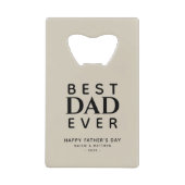 Minimalistisch monogram Beste pap ooit flesopening Kredietkaart Flessenopener (Voorkant)