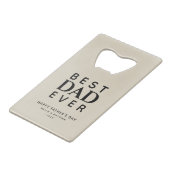 Minimalistisch monogram Beste pap ooit flesopening Kredietkaart Flessenopener (Voorkant Gekanteld)