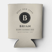 Minimalistisch monogram Beste papper Aangepaste ko Blikjeskoeler (Voorkant)