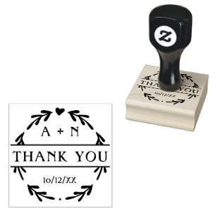 Minimalistisch monogram bruiloft Dank u Rubber Rubberstempel