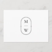 Minimalistisch Monogram Bruiloft Tijdlijn Programm Informatiekaartje (Achterkant)