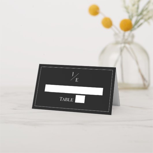 Minimalistisch Monogram Bruiloft | Zwart (Voorkant)