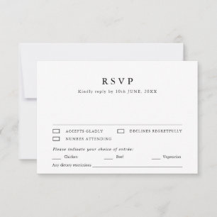 Minimalistisch Monogram Calligrafie Wapenschild Ma RSVP Kaartje
