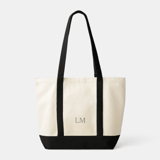 minimalistisch monogram canvas tote bag (Achterkant)