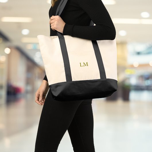 minimalistisch monogram canvas tote bag
