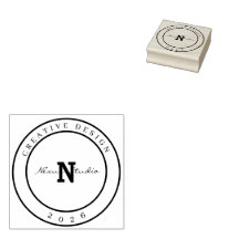Minimalistisch Monogram Creatief Ontwerp Houten St