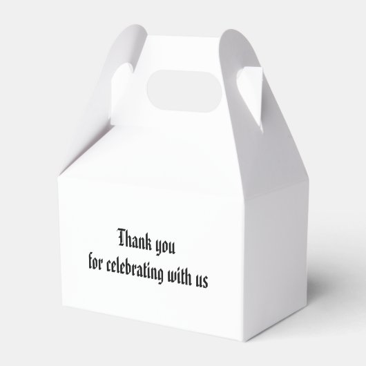 Minimalistisch monogram elegante zwart-witte bruil bedankdoosjes (Achterkant)