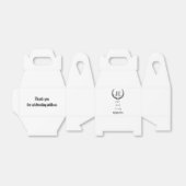 Minimalistisch monogram elegante zwart-witte bruil bedankdoosjes (Uitgevouwen)