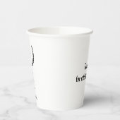 Minimalistisch monogram elegante zwart-witte bruil papieren bekers (Links)