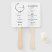 Minimalistisch Monogram Formele Huwelijksprogramma Handwaaier (Voorkant en achterkant)