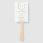 Minimalistisch Monogram Formele Huwelijksprogramma Handwaaier (Voorkant)