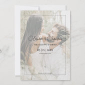 Minimalistisch monogram foto | Zwart Save The Date (Achterkant)