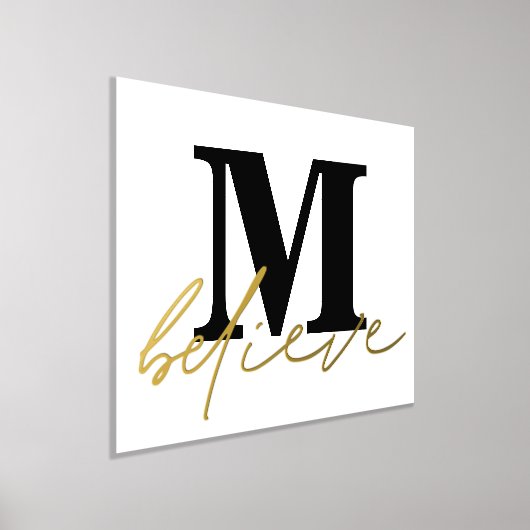 Minimalistisch monogram geloof script folie afdrukken (Laagn)