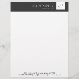 Minimalistisch monogram gepersonaliseerd briefhoofd