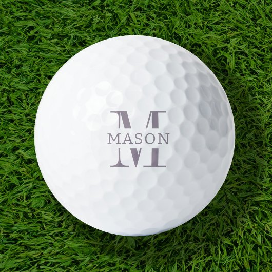 Minimalistisch monogram gepersonaliseerd golfballen