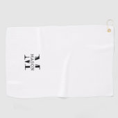 Minimalistisch monogram gepersonaliseerd golfhanddoek (Horizontaal)