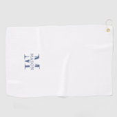 Minimalistisch monogram gepersonaliseerd golfhanddoek (Horizontaal)