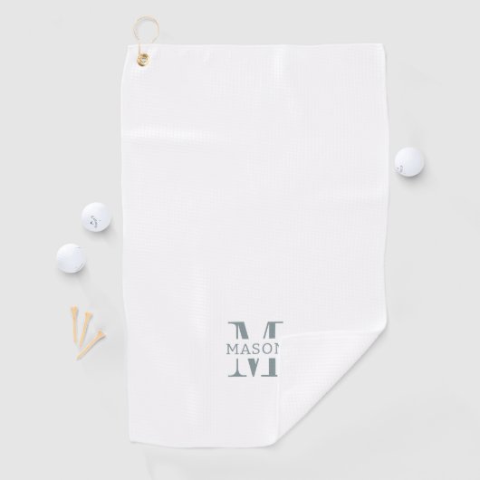 Minimalistisch monogram gepersonaliseerd golfhanddoek (Insitu)