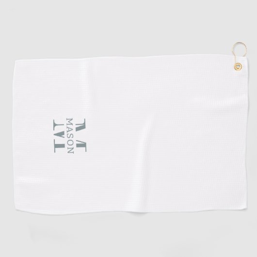 Minimalistisch monogram gepersonaliseerd golfhanddoek (Horizontaal)