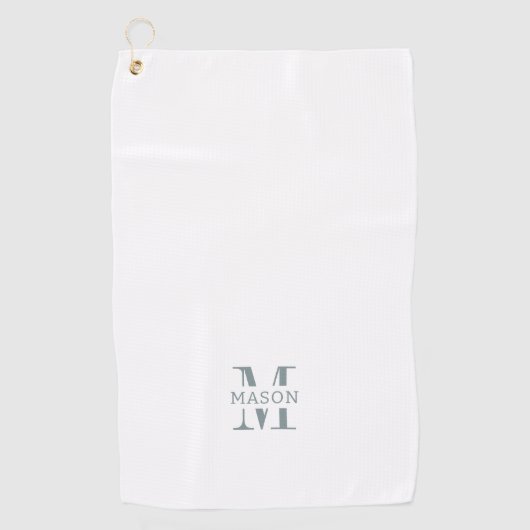 Minimalistisch monogram gepersonaliseerd golfhanddoek (Voorkant)