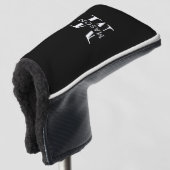 Minimalistisch monogram gepersonaliseerd golfheadcover (3/4 voorkant)