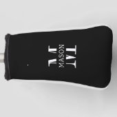 Minimalistisch monogram gepersonaliseerd golfheadcover (Voorkant)