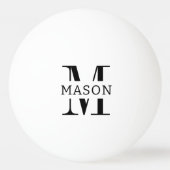 Minimalistisch monogram gepersonaliseerd pingpongballen (Voorkant)