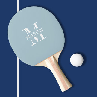 Minimalistisch monogram gepersonaliseerd tafeltennisbatje