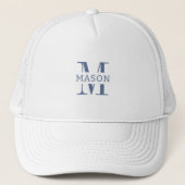 Minimalistisch monogram gepersonaliseerd trucker pet (Voorkant)