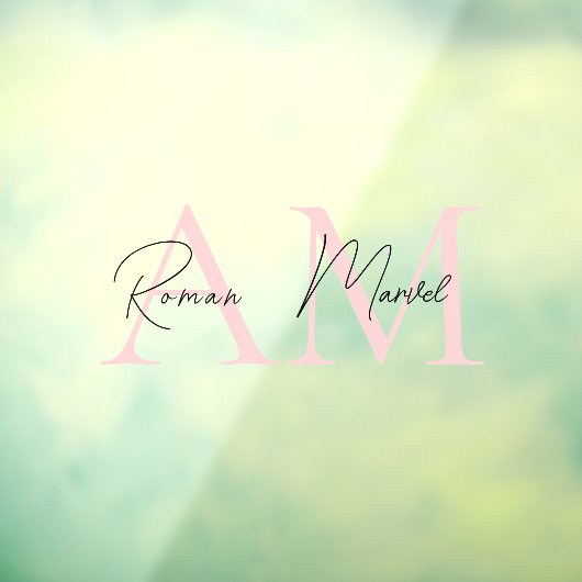 Minimalistisch Monogram Gepersonaliseerde Pastel R Raamsticker (Vel 3)