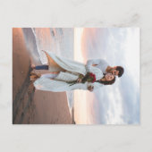 Minimalistisch monogram | Gold Wreath Weddenfoto Uitnodiging Briefkaart (Achterkant)