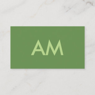 Minimalistisch Monogram Groen Visitekaartje