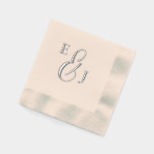 Minimalistisch monogram huwelijk folie servetten (Links)