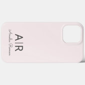 Minimalistisch Monogram Initiaal & Naam Pastel Roz Case-Mate iPhone Case (Achterkant (horizontaal))