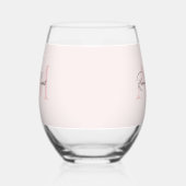 Minimalistisch Monogram Initiaal & Naam Pastel Roz Wijnglas Zonder Voet (Links)