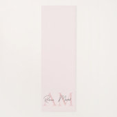 Minimalistisch Monogram Initiaal & Naam Pastel Roz Yogamat (Achterkant)