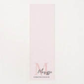Minimalistisch Monogram Initiaal & Naam Pastel Roz Yogamat (Voorkant)
