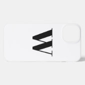 Minimalistisch monogram initiaal zwart-wit iPhone hoesje (Achterkant horizontaal)