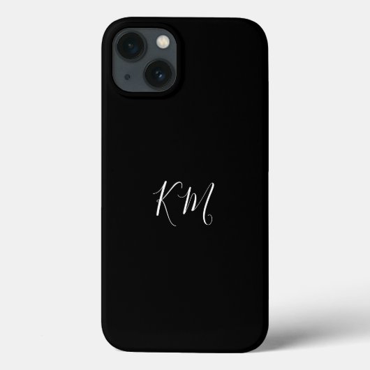 Minimalistisch monogram initiaal zwarte telefoonta Case-Mate iPhone case (Achterkant)