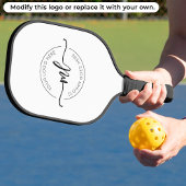 Minimalistisch Monogram Initialen Logo Zwart-wit Pickleball Paddle