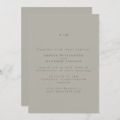 Minimalistisch monogram Klassic Taupe Gray Weddens Kaart (Voorkant / Achterkant)
